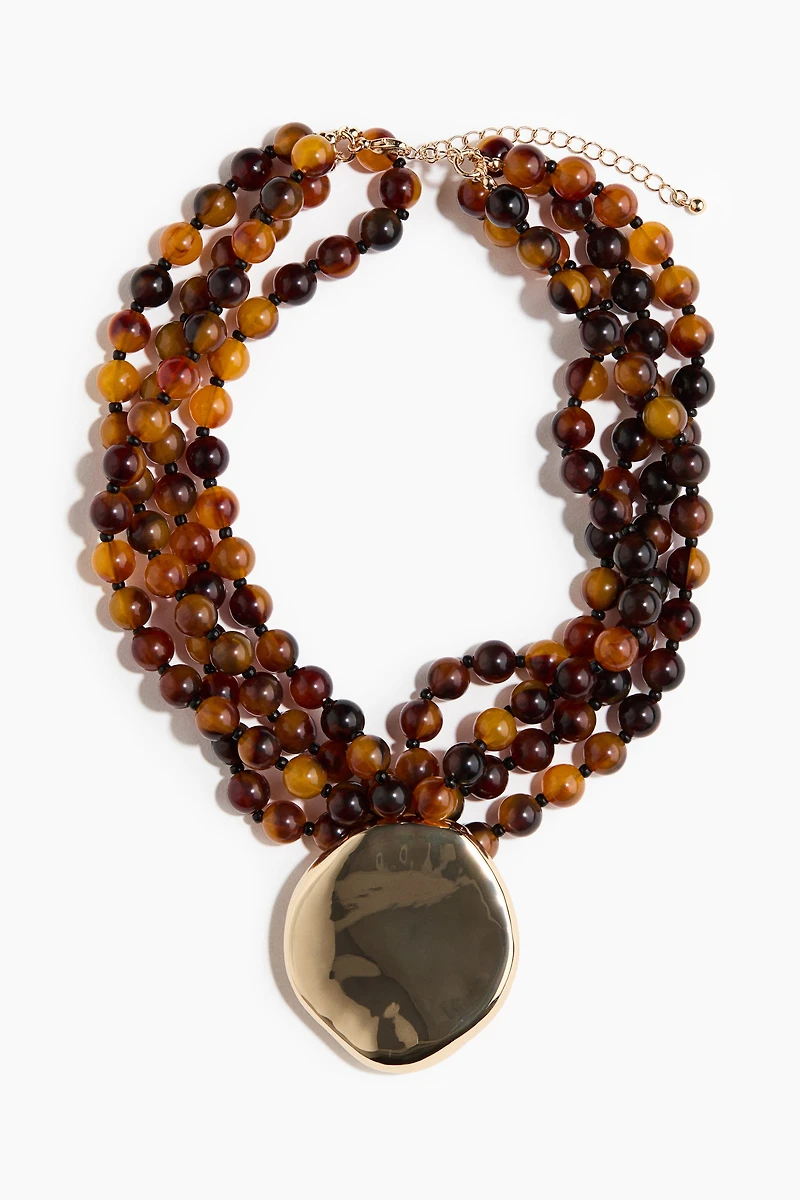 Collier de perles de fantaisie avec pendentif