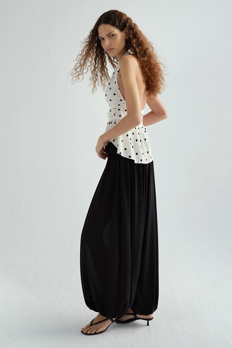 Peplum Halterneck Top