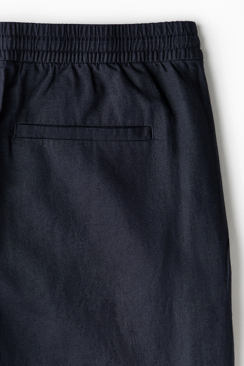 Regular-Fit Linen-Blend Pants