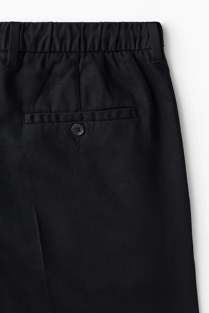 Loose-Fit Linen-Blend Pants