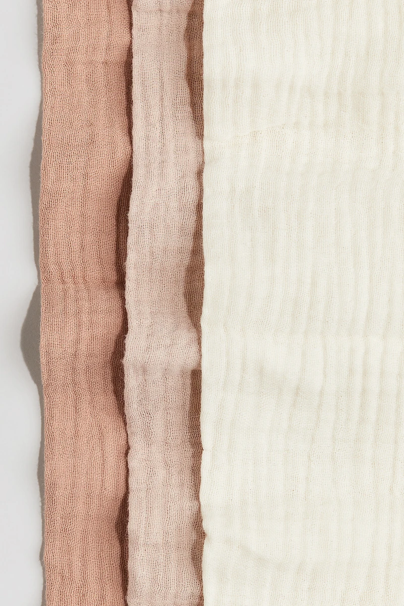 3-Pack Small Muslin Burp Cloths