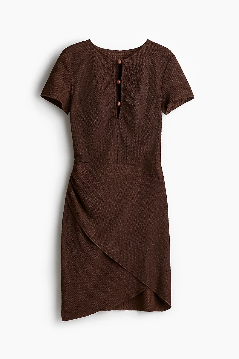 Bead-Detail Ruched Dress
