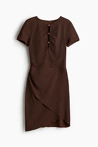 Bead-Detail Ruched Dress