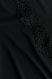 Long-Sleeved Top with Lace Trim