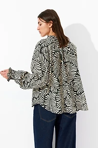 Oversized Tie-Neck Blouse