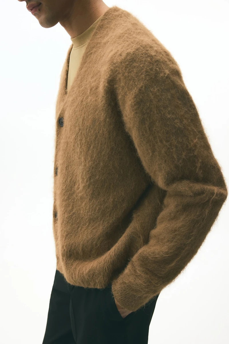 Loose-Fit Fuzzy Cardigan
