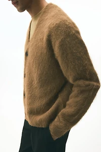 Loose-Fit Fuzzy Cardigan