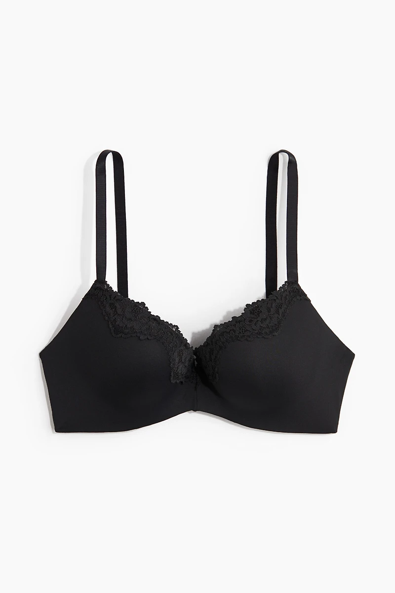 Microfiber and Lace Push-Up Bra
