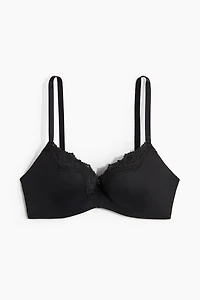 Microfiber and Lace Push-Up Bra