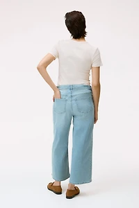 MAMA Wide Low Waist Ankle Jeans