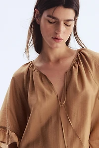 Robe tunique avec liens à nouer