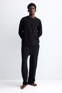 Waffled Cotton Pajama Shirt and Pants