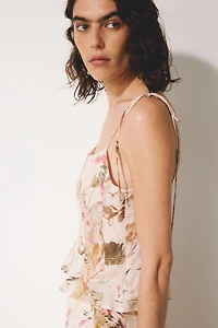 Tie-Strap Viscose-Blend Top