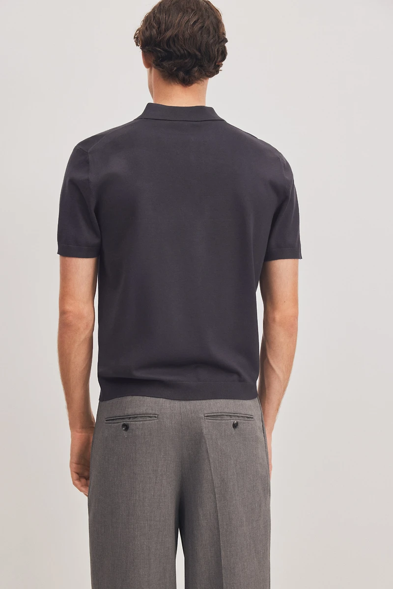 Regular-Fit Fine-Knit Polo Shirt