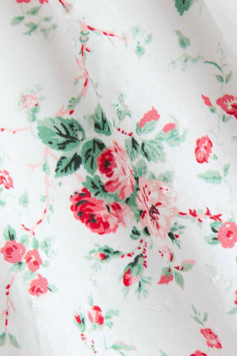 Ensemble 2 pièces en plumetis avec imprimé fleuri