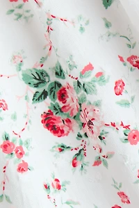 Ensemble 2 pièces en plumetis avec imprimé fleuri