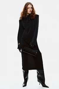 Cowl-Neck Satin Dress