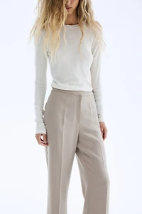 Straight-Leg Creased Pants