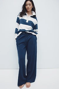 Wide-Leg Crease-Front Sweatpants