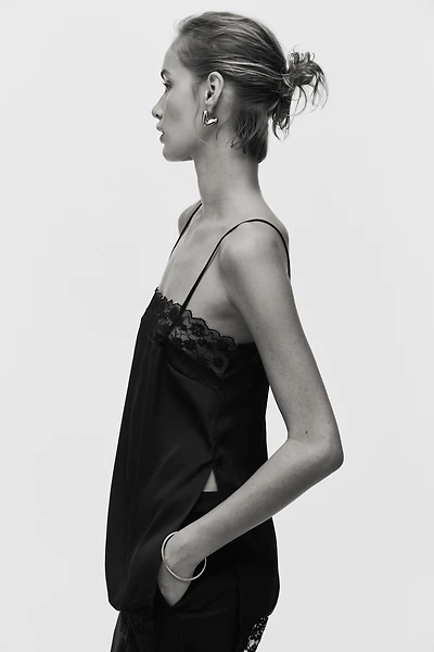 Lace-Trimmed Camisole Top