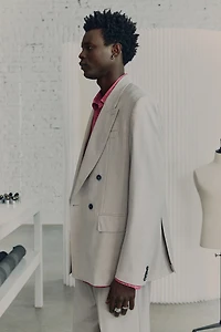 Wool-Blend Double-Breasted Jacket