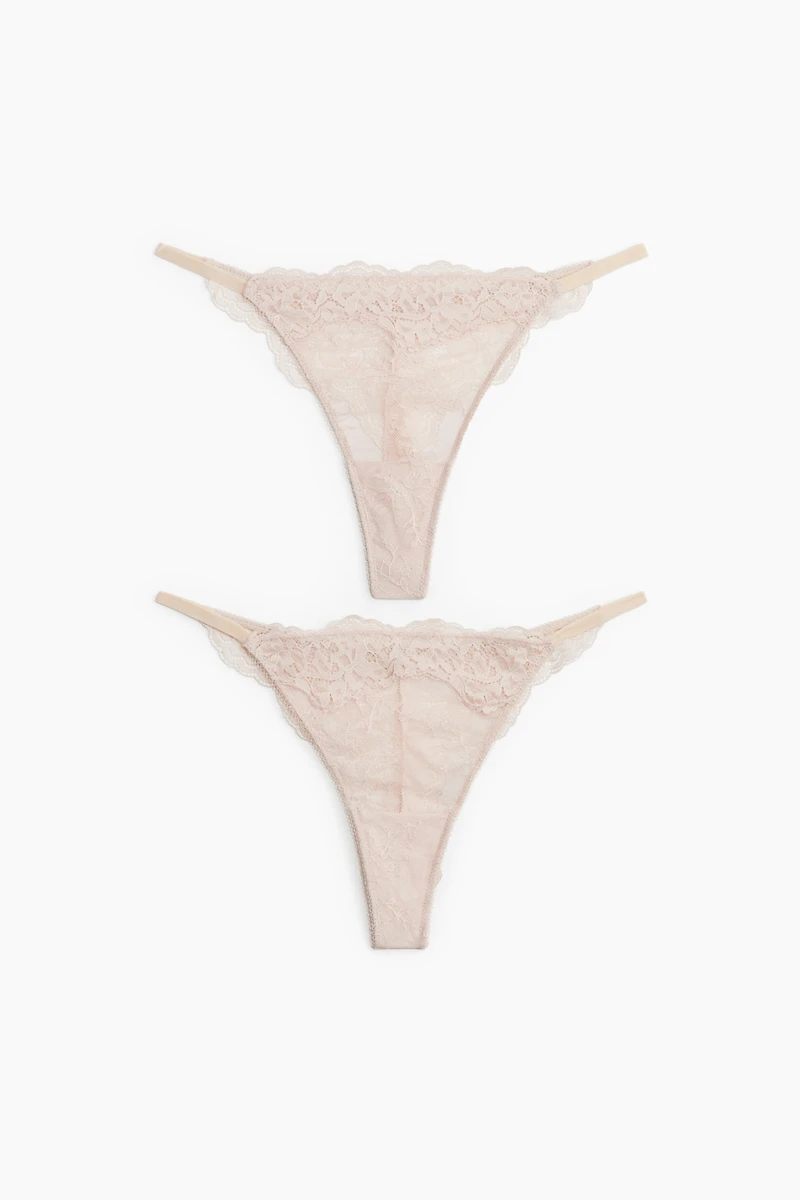 2-Pack Lace Thong Briefs