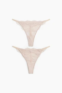 2-Pack Lace Thong Briefs