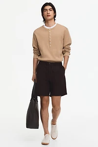 Regular-Fit Linen-Blend Shorts