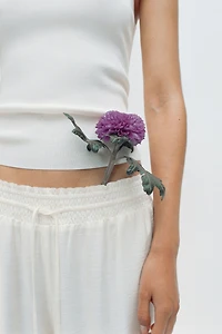 Ruffle-Trimmed Drawstring Pants