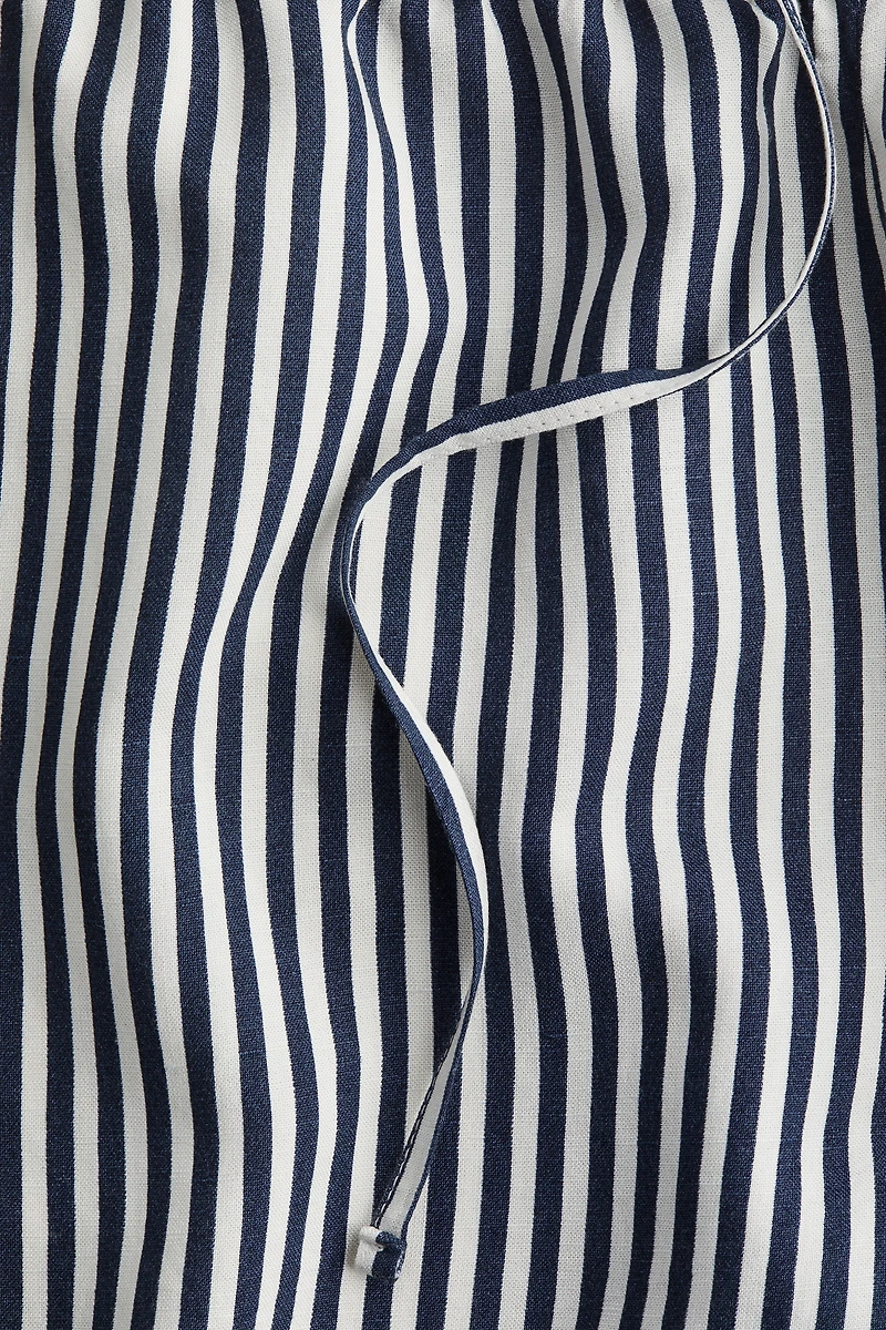 Linen-Blend Drawstring Shorts