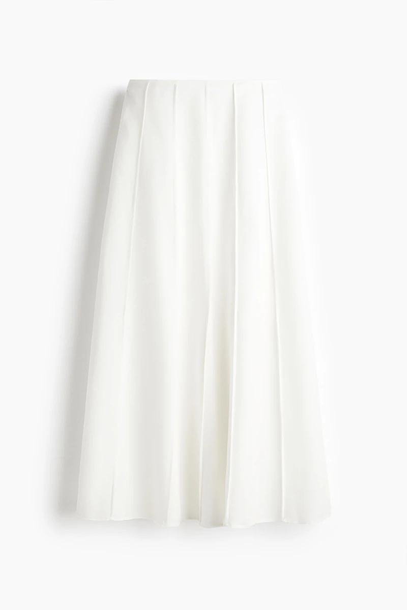 Flared Linen-Blend Skirt