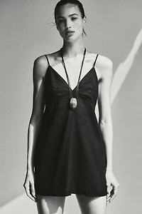 Linen-Blend Beach Dress