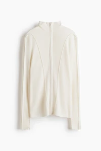 Cashmere-Blend Top with Zipper