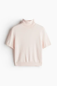 Fine-Knit Turtleneck Top