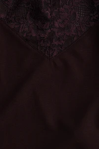 Lace-Trimmed Top with Tie Shoulder Straps