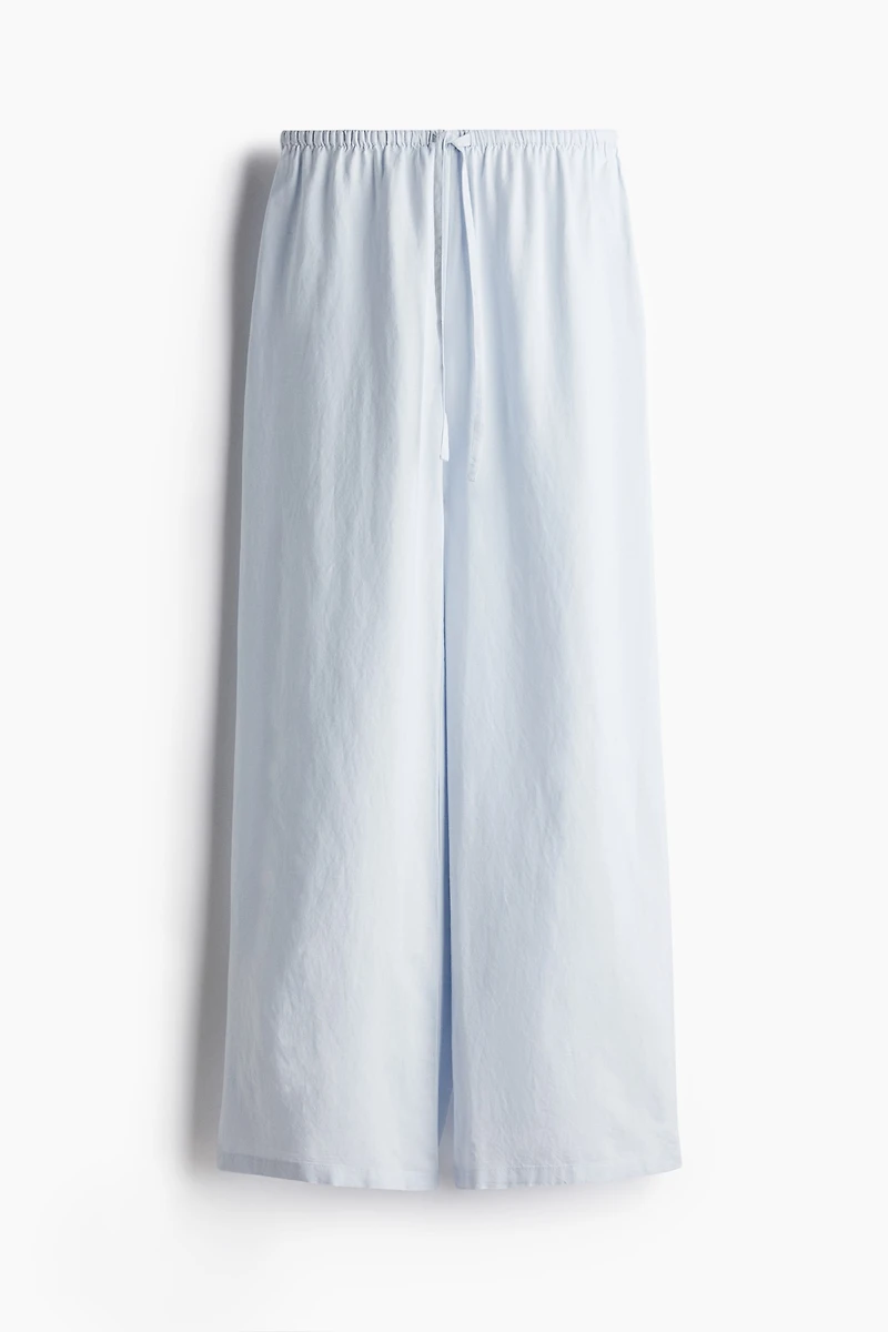 Linen-Blend Drawstring Pants