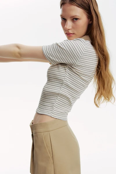Rib-Knit Polo Shirt