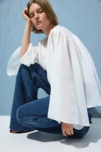 Bouclé Bootcut High Waist Jeans