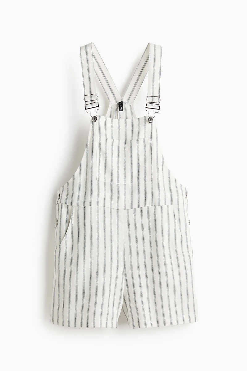 Linen-Blend Overall Shorts
