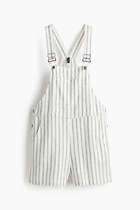Linen-Blend Overall Shorts