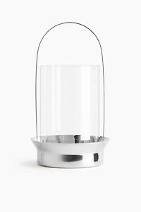 Large Glass Hurricane Candle Holder