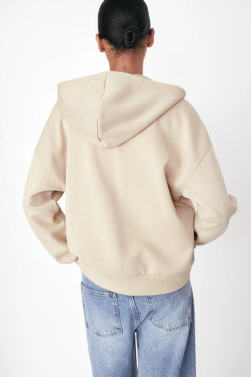 Veste à glissière Grande Taille avec capuchon