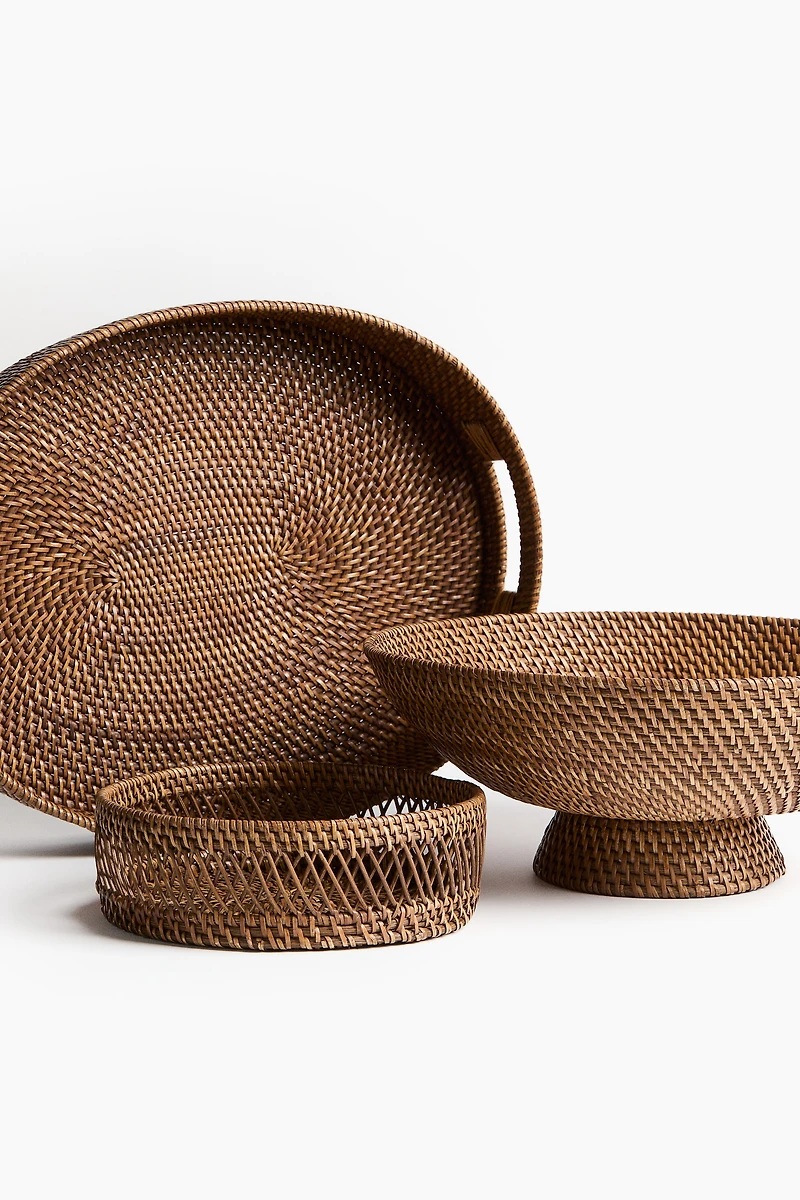 Oval Rattan Tray