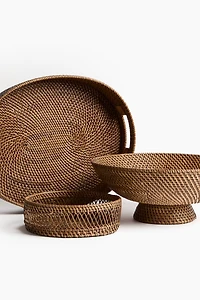 Oval Rattan Tray