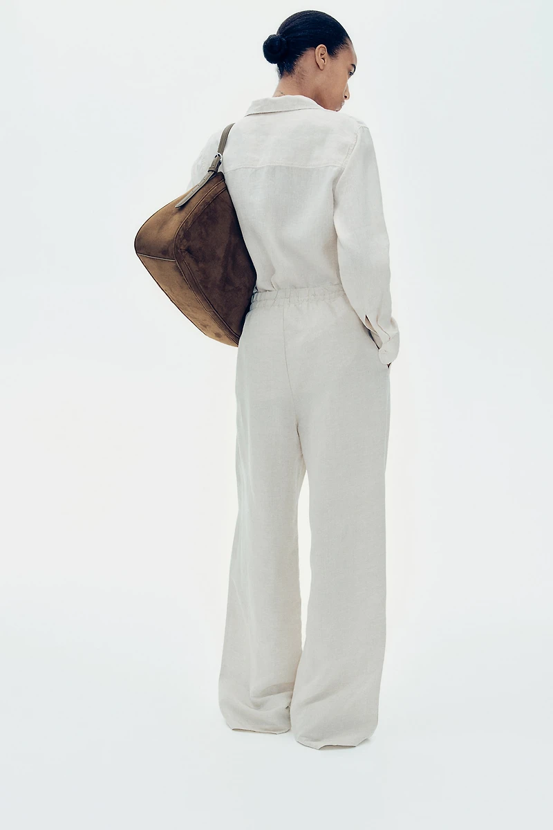 Linen-Blend Pants