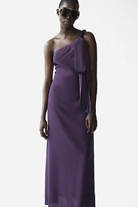 Braided-Detail One-Shoulder Dress