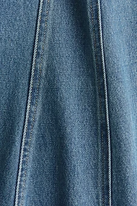 Flared-Skirt Denim Dress