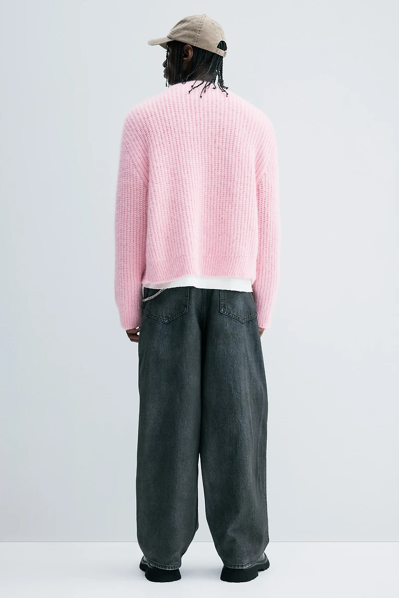 Gilet ample en tricot côtelé