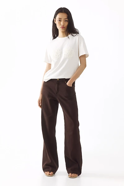 Straight-Leg Twill Pants