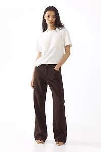 Straight-Leg Twill Pants